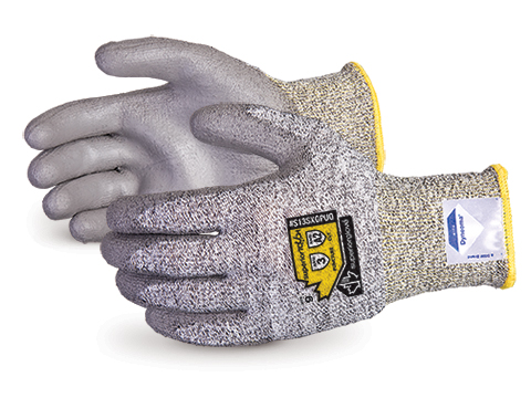 #S13SXGPU Superior Touch® Grey 13-Gauge Dyneema® Knit Gloves with Polyurethane Palms